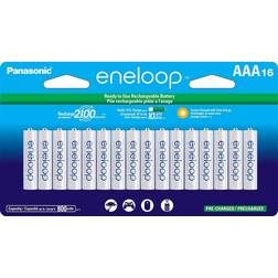 Panasonic BK-4MCCA16FA eneloop AAA 2100 Cycle Ni-MH Pre-Charged Rechargeable Batteries, 16 Pack