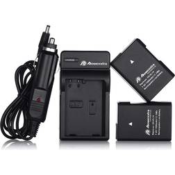powerextra en-el14 en-el14a 2 x battery & car charger compatible with nikon d3100 d3200 d3300 d3400 d3500 d5100 d5200 d5300 d5500 d5600 p7000 p7100
