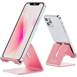 Desk Cell Phone Stand Holder Aluminum Phone Dock Cradle Compatible with Switch for iPhone 13 12 11 Pro Xs Xs Max Xr X 8 7 6 6s Plus 5, Office Decor Accessories Desk (Rose Gold)