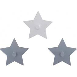 Roba väggkrok Little Stars junior trä grå/vit 3-delad