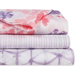 Burt's Bees Baby 3-Pack Spring Roses Organic Cotton Muslin Blankets In Roses Roses 47in X 47in