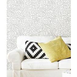 RoomMates Decals grey, Gray & White Stranger Things Doodles Peel & Stick Wallpaper