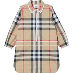 Burberry Girl's Callie Check Stretch Cotton Dress - Archive Beige Ip Chk