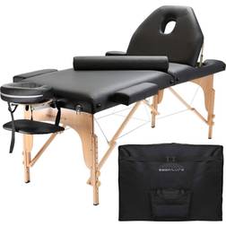 Saloniture Professional Portable Massage Table with Backrest Black