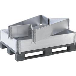 Aluminium pallet collars, pack of 2, for 1200 x 1000 mm pallets, with 4 hinges, 5 packs
