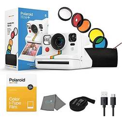 Polaroid Now Instant Camera with 5 Lens Filter Kit 8 Color Instant Film and Lumintrail Lens Cleaning Cloth White