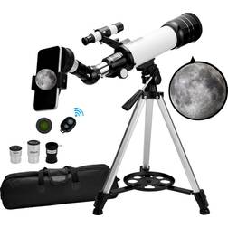 LHFLIVE Telescope, 70mm Aperture and 500mm Focal Length Astronomical Refractor Telescope for Kids and Adults Beginners (20X-150X) -Travel Telescopes with Wireless Remote, Phone Adapter and Carry Bag
