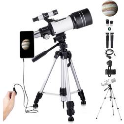 Telescope for Kids Adults Astronomy Beginners 150X HD Refractor Telescope for Astronomy 70mm Telescope with Tripod Phone Adapter Wire Shutter Moon Filter