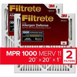 Filtrete 20x20x1 2pk Allergen Defense Air Filter 1000 MPR