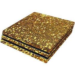 MightySkins compatible with sony playstation 4 pro ps4 wrap cover sticker gold glitter