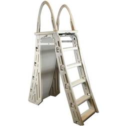 Confer Heavy-Duty A-Frame Above-Ground Pool Ladder Plus Hydro-Tools 9 in. x 24 in. Mat