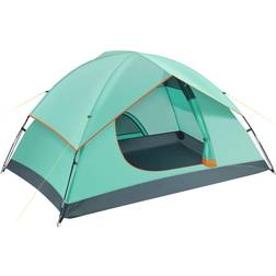 Ciays Camping Tent 2 Person Waterproof Family Tent with Removable Rainfly and Carry Bag Lightweight Tent with Stakes for Camping Traveling Backpacking Hiking Outdoors(Teal)