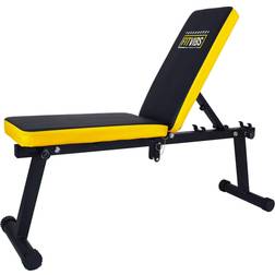 Fitvids Steel Frame Fully Foldable Flat Incline Weight Training Exercise Bench, 600-Pound Capacity