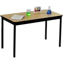 Correll, Inc. 72 Rectangular Shape High-Pressure Laminate Top Lab Table, Fusion Maple with Black