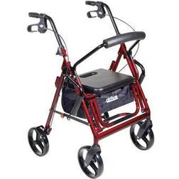 Drive Medical 795bu Duet Dual Function Transport Wheelchair Walker Rollator