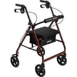 Drive Medical r728rd Aluminum Rollator With Fold Up And Removable Back Support And Padded Seat