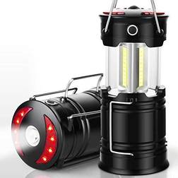 EZORKAS 2 Pack Camping Lanterns Rechargeable Led Lanterns Hurricane Lights with Flashlight and Magnet Base for Camping Hurricane Hiking Emergency Outage