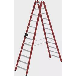 MUNK Plastic ladder, with ribbed aluminium steps, 2 x 12 steps