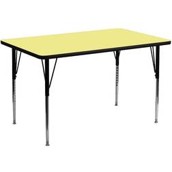 Flash Furniture XU-A3060-REC-YEL-T-A-GG Rectangular Activity Table - 60"L 30"W, Laminate Top, Yellow