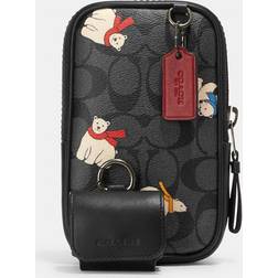 Coach Multifunction Phone Pack In Signature Canvas With Polar Bear Print black One Size