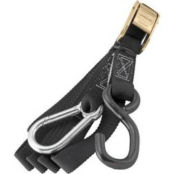 BikeMaster Integrated Soft-Hook Tie-Downs with Carabiners Black 1" x 84"
