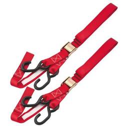 BikeMaster Integrated Soft-Hook Tie-Downs with Carabiners Red 1.5" x 84"