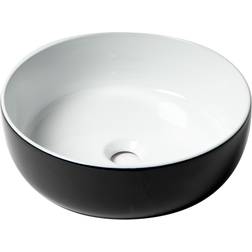 ALFI brand ABC908, 15" Round Above Mount Ceramic Sink, Black