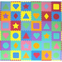 ProSource Kids Foam Puzzle Floor Play Mat with Shapes & Colors