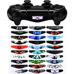 eXtremeRate 30 Pcs/Set Game Theme Mix Stickers Custom Light Bar Decal for PS4 All Model Controllers, Lightbar Stickers