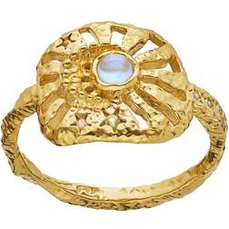 Maanesten Soluna Ring - Gold/Moonstone/Peridot/Transparent