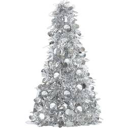 Amscan Tinsel Christmas Tree 10 Centerpiece, Silver, 6/Pack (240595) Quill Silver