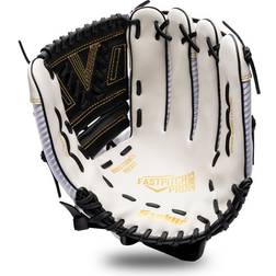 Franklin Sports Fastpitch Softball Glove Fastpitch Pro Adult and Youth Softball Mitt Infield and Outfield Left Handed Glove White/Gold 13" Lefty