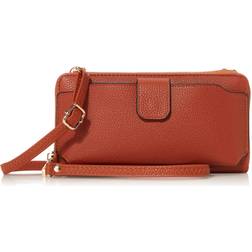 Amazon Essentials Wristlet Wallet Crossbody Phone Bags for Women with Card Slots Cognac