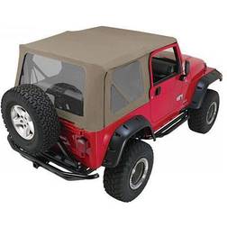 Rampage Complete Soft Top with Clear Windows and No Upper Doors (Khaki Diamond) 68736