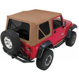 Rampage Complete Soft Top With Tinted Windows, Fits Full Steel Doors, Khaki Diamond 1997-2006
