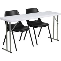 Flash Furniture Black 2-Person Training Table (18-in W x 29-in H) 847254082167