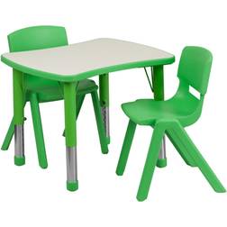 Flash Furniture 21.875 W 26.625 L Rectangular Green Adjustable Activity Set