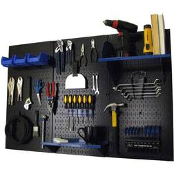 4ft Metal Pegboard Standard Tool Storage Kit Black Toolboard & Blue Accessories