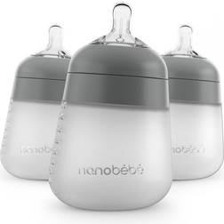 Nanobébé Flexy Silicone Baby Bottle in Gray Size 9 oz 100% Silicone