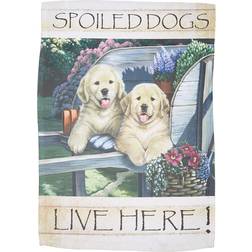Breeze Decor 60063 Pets Wagging Along For The Ride 2-Sided Impression Garden Flag