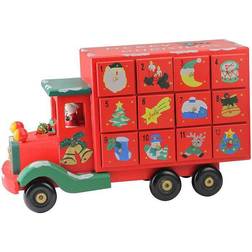 Northlight 14 in. Childrens Red Storage Truck Advent Calendar