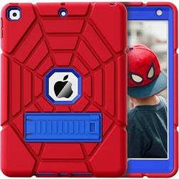 Grifobes iPad 6th/5th Generation Cases 2018/2017, iPad Air 2 Case 2014 9.7 inch, Heavy Duty Shockproof Rugged Protective iPad 5 6 Gen 9.7" Case with Stand for Kids Boys Children (Red+Blue)