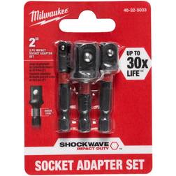 Milwaukee Shockwave 3-Piece 1/4" Hex Shank Socket Adapters