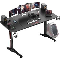 Vitesse T Shaped Office Computer Desk - Black