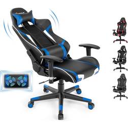 Goplus Massage Gaming Chair - Black/Blue