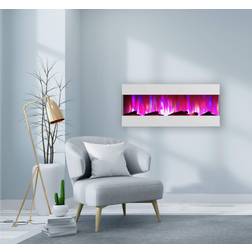 Recessed wall mounted electric fireplace