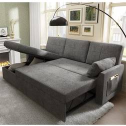 PaPaJet 2 in 1 Pull Out Grey 84" 3 Seater