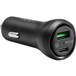 Spigen USB C Car Charger, 45W Dual Port Car Charger Fast Charge (PD Charging 27W Quick Charge 18W) Type C Car Adapter for iPhone 13 Pro Max 13 Mini 12 11 iPad Galaxy S21 Ultra S20 FE Note 20 Plus