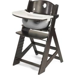 Keekaroo Height Right HIGH Chair Espresso with Grey Infant Insert and Tray