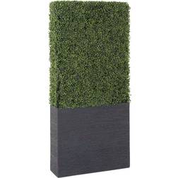 Harper & Willow Green Faux Foliage Tall Boxwood Hedge Topiary with Planter Box 22"